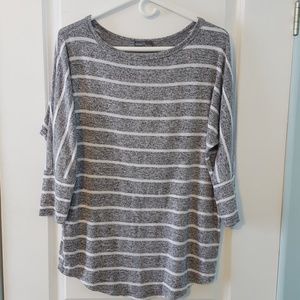 Stitchfix Gray Stripe Shirt, 3/4 Dolman Sleeve